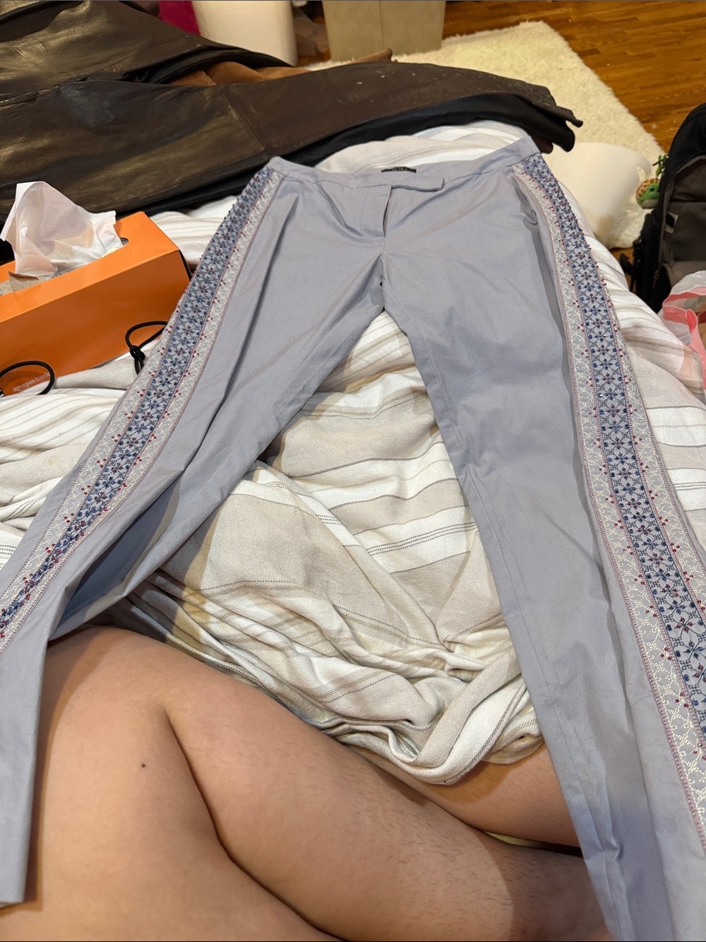 BCBG Light Gray Cotton Trousers